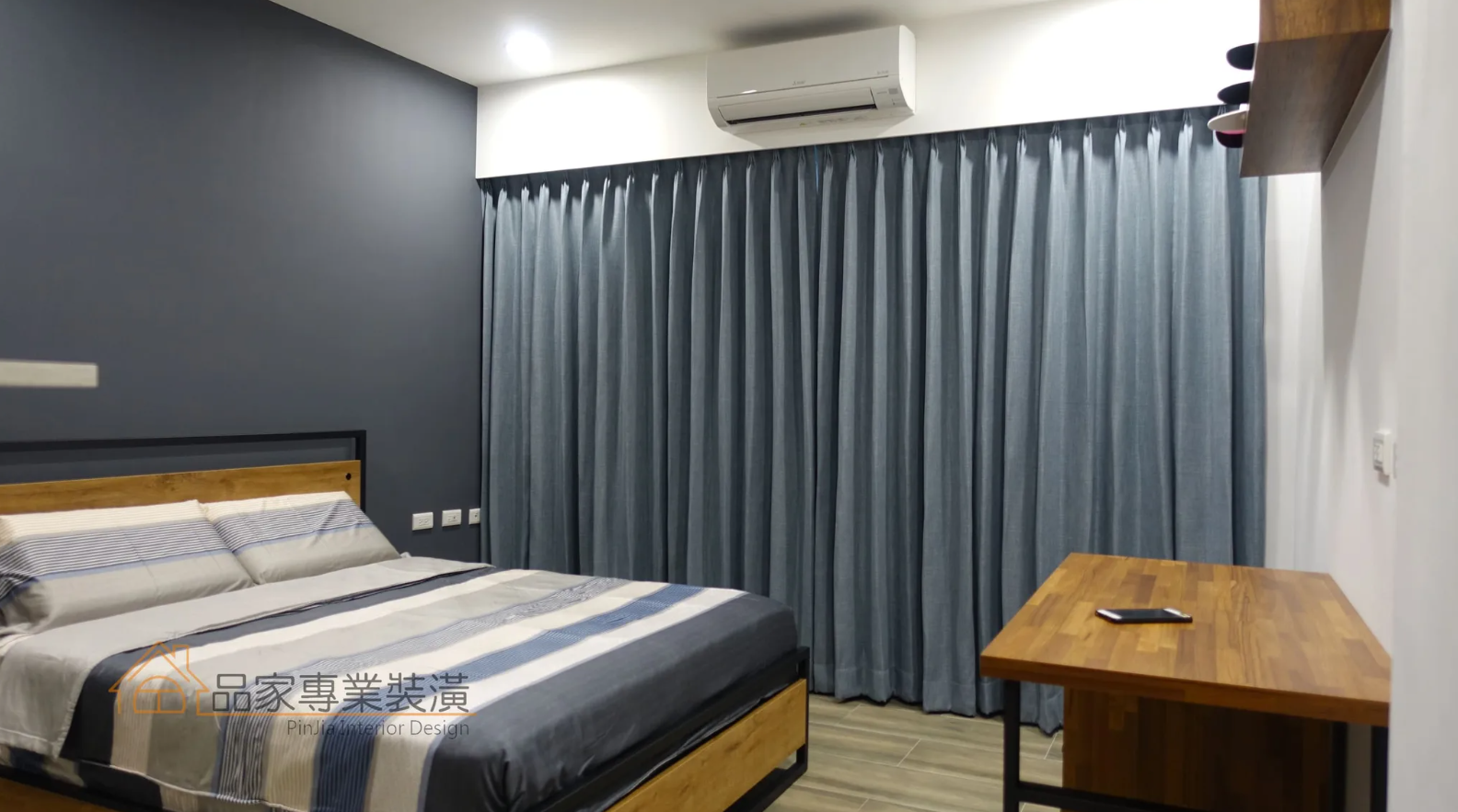 老屋翻新費用案例,臥室採用木質元素與現代風設計